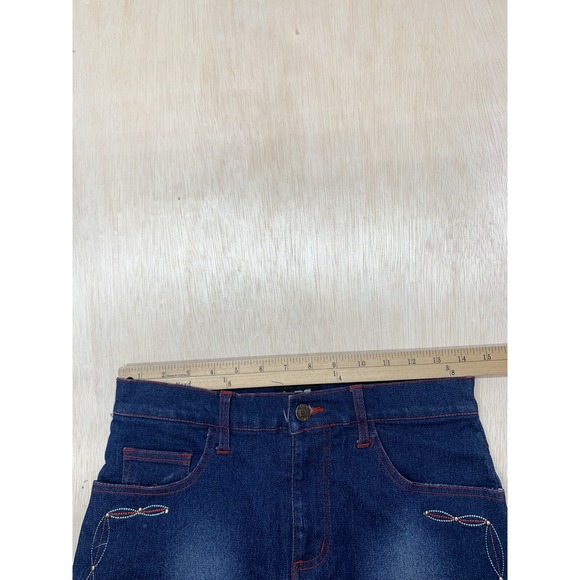 Lip Girl‎ Blue Denim Jean Short Size 9 Approx 28x3.5 - Picture 6 of 9